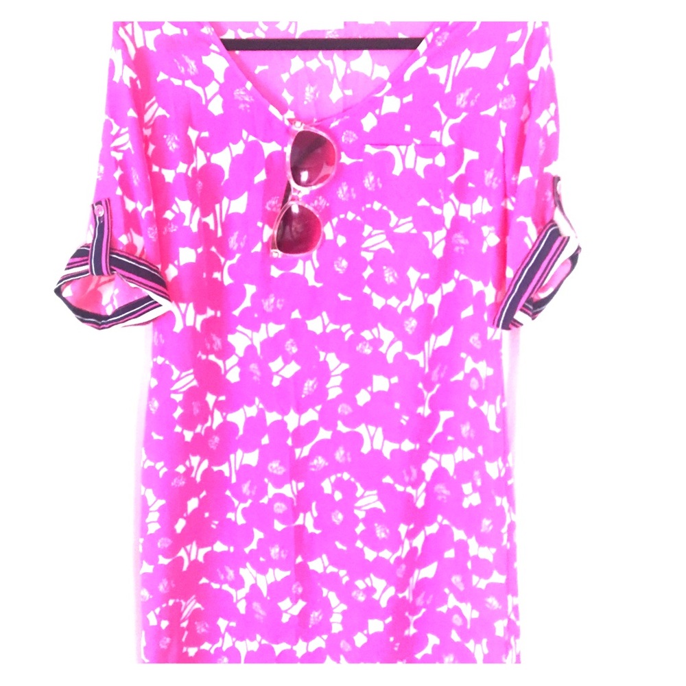 Classy Floral/Nautical 3/4 Sleeve Sheath Dress